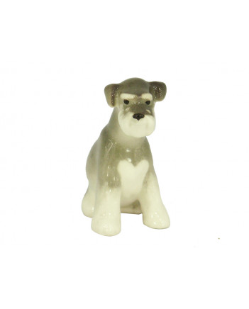 LOMONOSOV IMPERIAL PORCELAIN FIGURINE DOG MINIATURE SCHNAUZER PUPPY