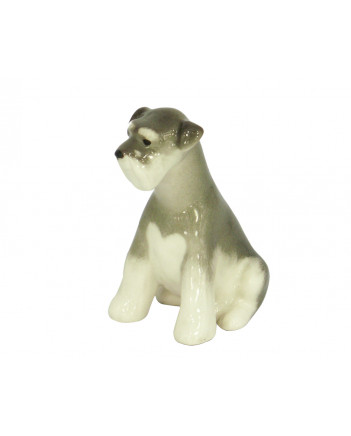 LOMONOSOV IMPERIAL PORCELAIN FIGURINE DOG MINIATURE SCHNAUZER PUPPY