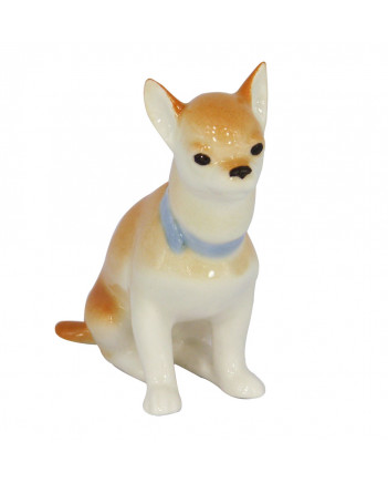 LOMONOSOV IMPERIAL PORCELAIN FIGURINE DOG CHIHUAHUA SITTING