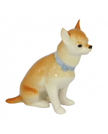 LOMONOSOV IMPERIAL PORCELAIN FIGURINE DOG CHIHUAHUA SITTING
