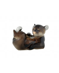 LOMONOSOV IMPERIAL PORCELAIN FIGURINE BROWN BEAR CUB LYING