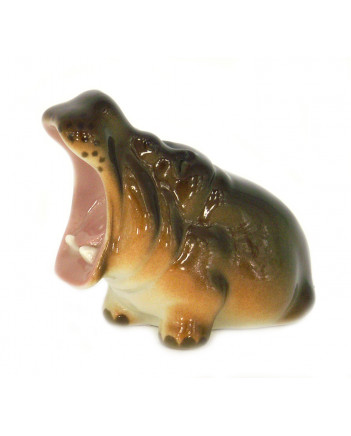 LOMONOSOV IMPERIAL PORCELAIN FIGURINE HIPPO YAWNING