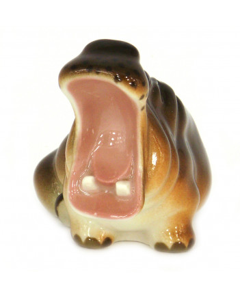 LOMONOSOV IMPERIAL PORCELAIN FIGURINE HIPPO YAWNING