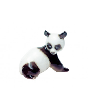 LOMONOSOV IMPERIAL PORCELAIN FIGURINE PANDA BAMBOO BEAR BABY