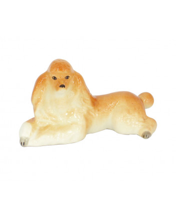 LOMONOSOV IMPERIAL PORCELAIN FIGURINE DOG POODLE APRICOT