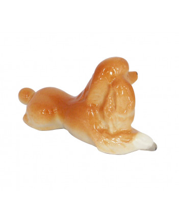 LOMONOSOV IMPERIAL PORCELAIN FIGURINE DOG POODLE APRICOT
