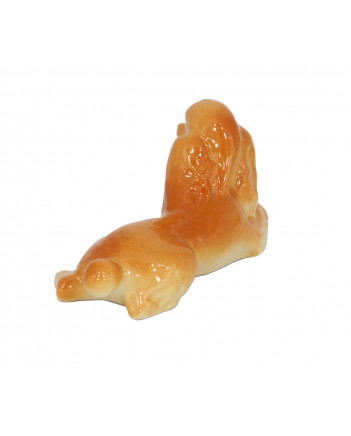 LOMONOSOV IMPERIAL PORCELAIN FIGURINE DOG POODLE APRICOT