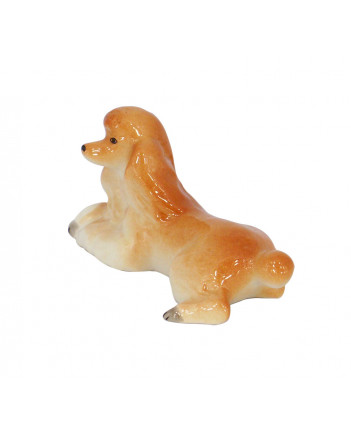 LOMONOSOV IMPERIAL PORCELAIN FIGURINE DOG POODLE APRICOT