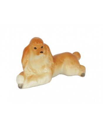 LOMONOSOV IMPERIAL PORCELAIN FIGURINE DOG POODLE APRICOT