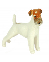 LOMONOSOV IMPERIAL PORCELAIN FIGURINE DOG FOX TERRIER COARSE-HAIRED
