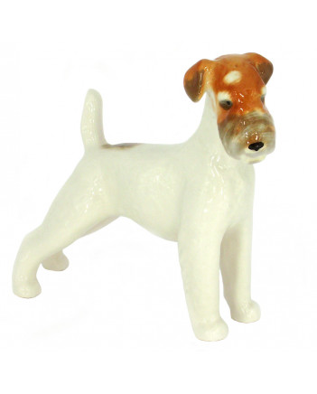LOMONOSOV IMPERIAL PORCELAIN FIGURINE DOG FOX TERRIER COARSE-HAIRED