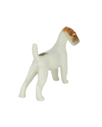 LOMONOSOV IMPERIAL PORCELAIN FIGURINE DOG FOX TERRIER COARSE-HAIRED