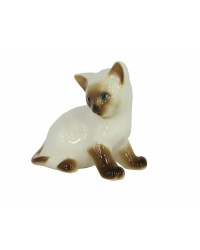 LOMONOSOV IMPERIAL PORCELAIN FIGURINE CAT SIAMESE KITTEN