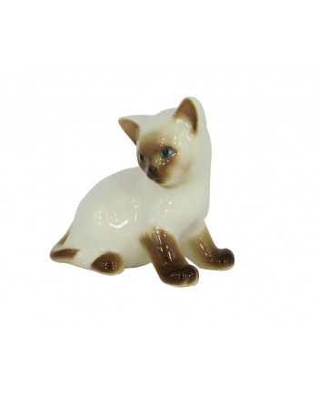 LOMONOSOV IMPERIAL PORCELAIN FIGURINE CAT SIAMESE KITTEN