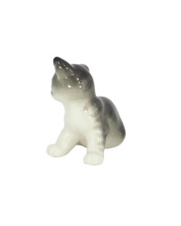 LOMONOSOV IMPERIAL PORCELAIN FIGURINE CAT GRAY KITTEN