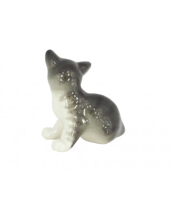 LOMONOSOV IMPERIAL PORCELAIN FIGURINE CAT GRAY KITTEN
