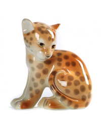 LOMONOSOV IMPERIAL PORCELAIN FIGURINE CHEETAH LEOPARD BABY