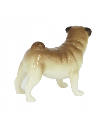 LOMONOSOV IMPERIAL PORCELAIN FIGURINE DOG PUG STANDING