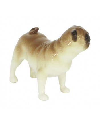 LOMONOSOV IMPERIAL PORCELAIN FIGURINE DOG PUG STANDING