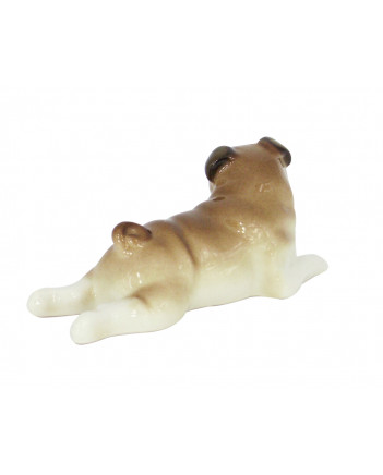 LOMONOSOV IMPERIAL PORCELAIN FIGURINE DOG PUG RELAXING