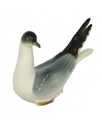 LOMONOSOV IMPERIAL PORCELAIN FIGURINE BIRD BLACK-HEADED SEAGULL 