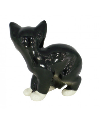LOMONOSOV IMPERIAL PORCELAIN FIGURINE CAT BLACK KITTEN
