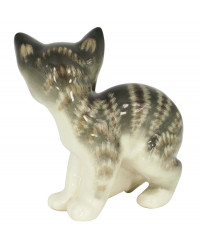 LOMONOSOV IMPERIAL PORCELAIN FIGURINE CAT GRAY KITTEN