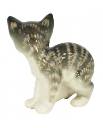 LOMONOSOV IMPERIAL PORCELAIN FIGURINE CAT GRAY KITTEN