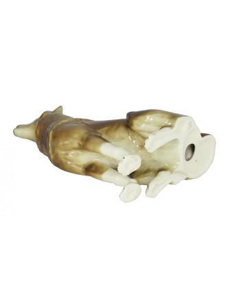 LOMONOSOV IMPERIAL PORCELAIN FIGURINE WOLF SITTING
