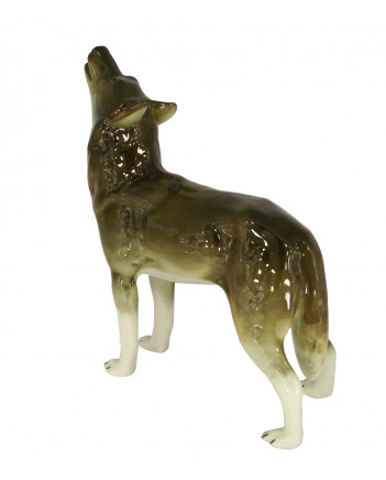 LOMONOSOV IMPERIAL PORCELAIN FIGURINE WOLF STANDING
