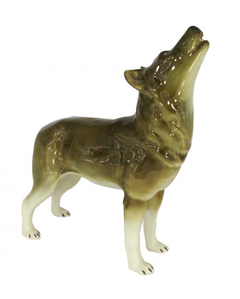 LOMONOSOV IMPERIAL PORCELAIN FIGURINE WOLF STANDING