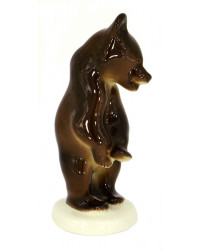 LOMONOSOV IMPERIAL PORCELAIN FIGURINE BROWN BEAR CUB DANCING