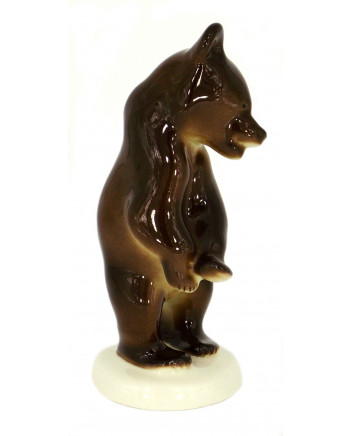 LOMONOSOV IMPERIAL PORCELAIN FIGURINE BROWN BEAR CUB DANCING
