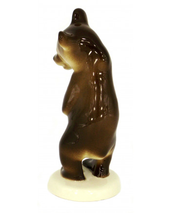 LOMONOSOV IMPERIAL PORCELAIN FIGURINE BROWN BEAR CUB DANCING