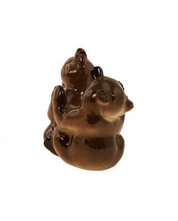 LOMONOSOV IMPERIAL PORCELAIN FIGURINE BROWN BEAR CUBS PLAYING