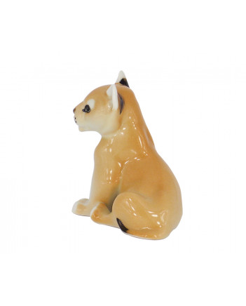 LOMONOSOV IMPERIAL PORCELAIN FIGURINE LION BABY SITTING