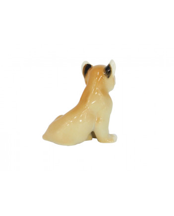 LOMONOSOV IMPERIAL PORCELAIN FIGURINE LION BABY SITTING