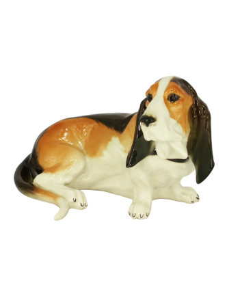LOMONOSOV IMPERIAL PORCELAIN FIGURINE DOG BASSET HOUND