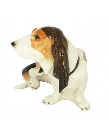 LOMONOSOV IMPERIAL PORCELAIN FIGURINE DOG BASSET HOUND