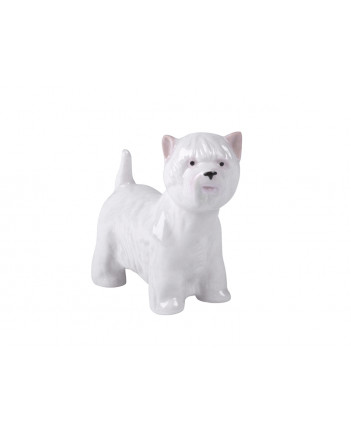 LOMONOSOV IMPERIAL PORCELAIN FIGURINE DOG WHITE WEST HIGHLAND TERRIER 
