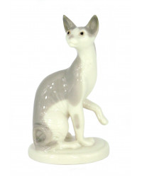 LOMONOSOV IMPERIAL PORCELAIN FIGURINE CAT GRAY SPHYNX
