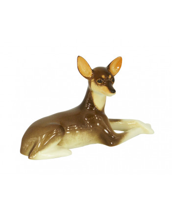 LOMONOSOV IMPERIAL PORCELAIN FIGURINE DOG TOY TERRIER