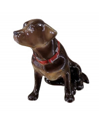 LOMONOSOV IMPERIAL PORCELAIN FIGURINE DOG LABRADOR CHOCOLATE BROWN 
