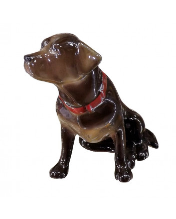 LOMONOSOV IMPERIAL PORCELAIN FIGURINE DOG LABRADOR CHOCOLATE BROWN 