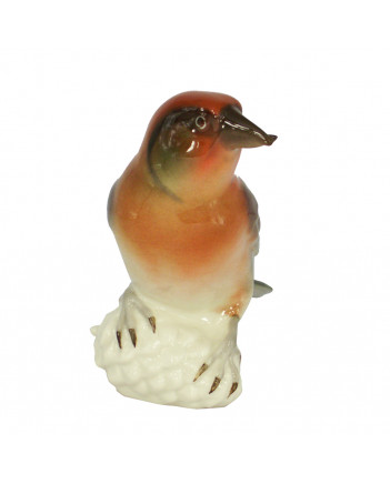 LOMONOSOV IMPERIAL PORCELAIN FIGURINE BIRD CROSSBILL RED