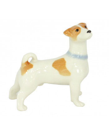 LOMONOSOV IMPERIAL PORCELAIN FIGURINE DOG JACK RASSEL WAITING