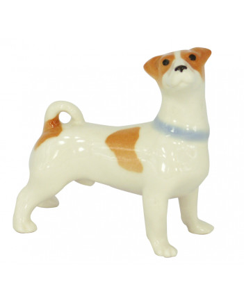 LOMONOSOV IMPERIAL PORCELAIN FIGURINE DOG JACK RASSEL WAITING