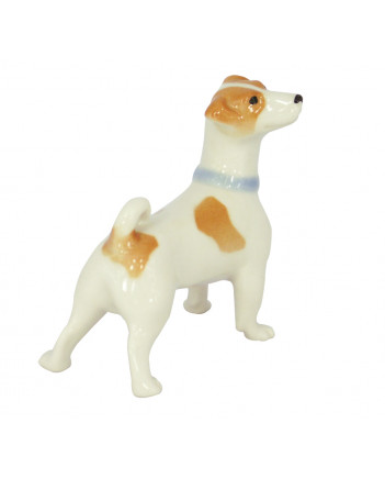 LOMONOSOV IMPERIAL PORCELAIN FIGURINE DOG JACK RASSEL WAITING
