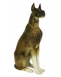 LOMONOSOV IMPERIAL PORCELAIN FIGURINE DOG GREAT DANE SITTING