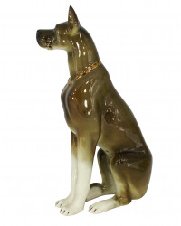 LOMONOSOV IMPERIAL PORCELAIN FIGURINE DOG GREAT DANE SITTING